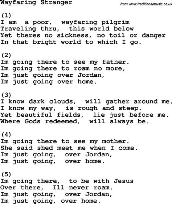 Wayfaring stranger lyrics ·